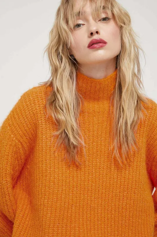 pomarańczowy Bruuns Bazaar sweter wełniany