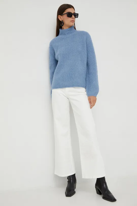 Bruuns Bazaar sweter wełniany niebieski