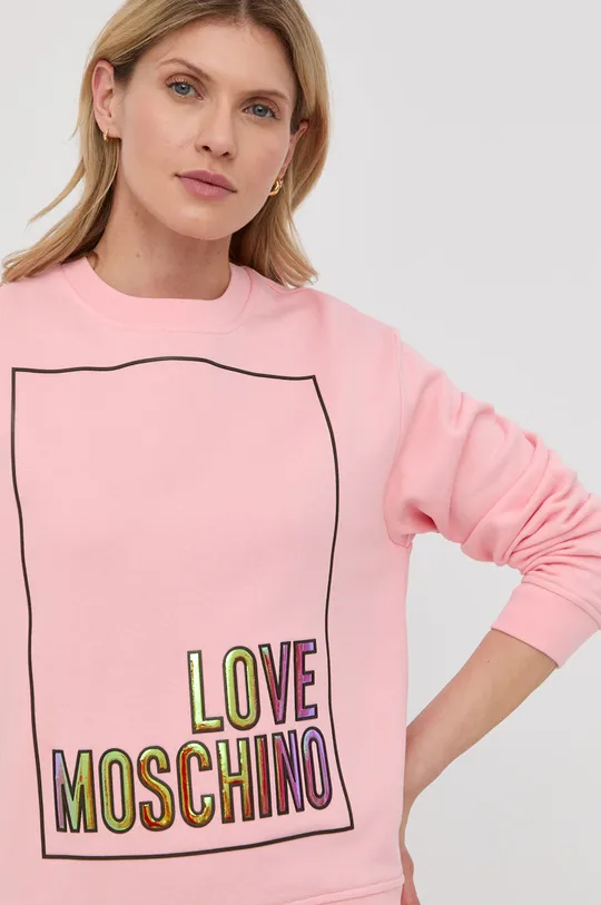 ροζ Βαμβακερή μπλούζα Love Moschino Γυναικεία