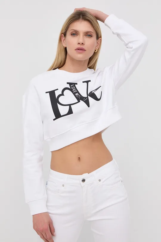 λευκό Βαμβακερή μπλούζα Love Moschino Γυναικεία