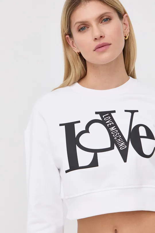 λευκό Βαμβακερή μπλούζα Love Moschino