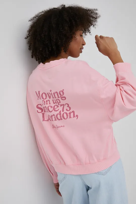 ροζ Βαμβακερή μπλούζα Pepe Jeans Terry Γυναικεία