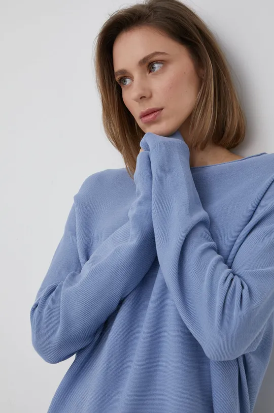 Bavlnený sveter Drykorn modrá
