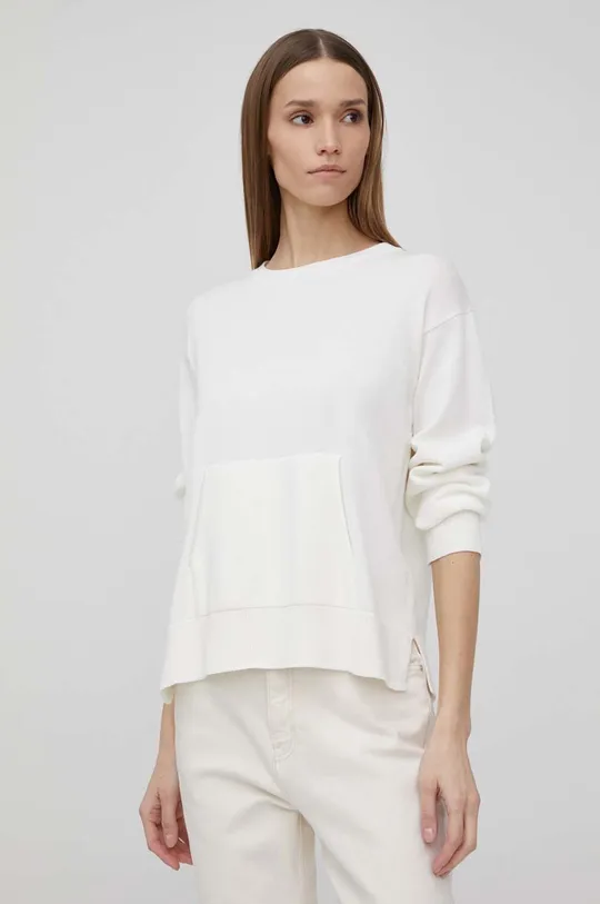 λευκό Βαμβακερό πουλόβερ United Colors of Benetton Γυναικεία