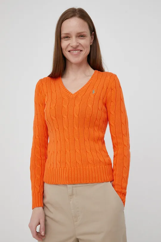 πορτοκαλί Βαμβακερό πουλόβερ Polo Ralph Lauren