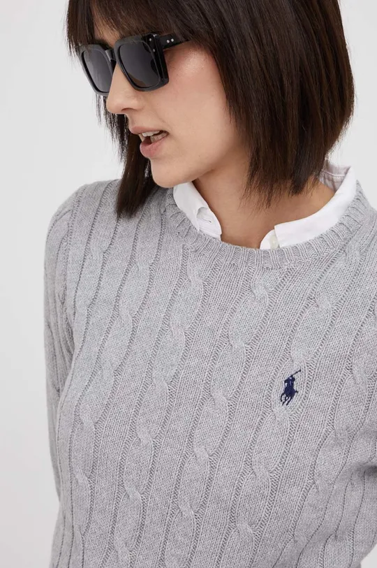 γκρί Βαμβακερό πουλόβερ Polo Ralph Lauren