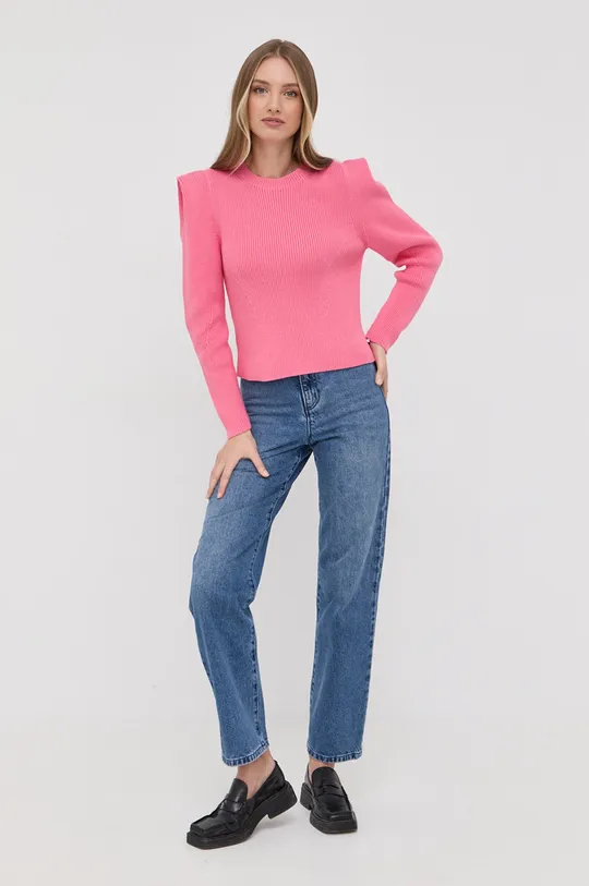 Ένα πουλόβερ σε μείγμα μεταξιού BOSS ροζ