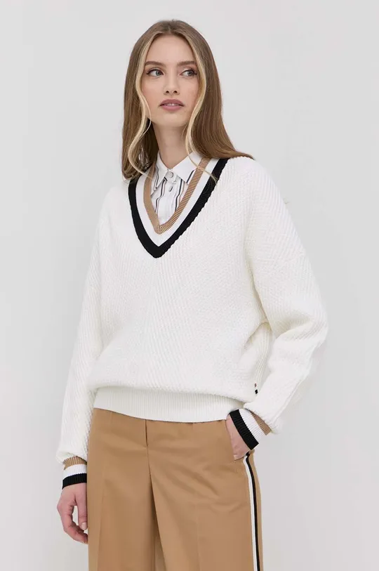 λευκό Ένα πουλόβερ σε μείγμα μεταξιού Boss Γυναικεία