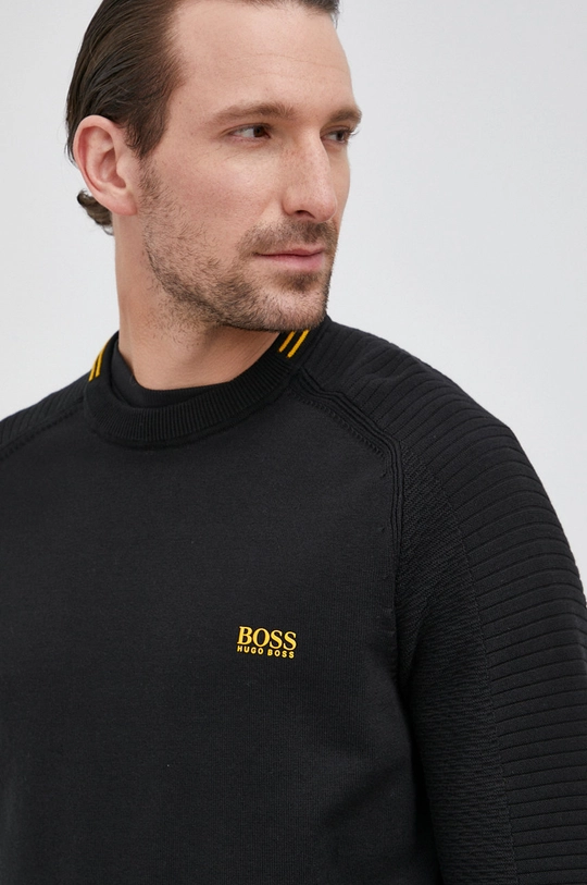 črna Bombažen pulover BOSS Boss Athleisure