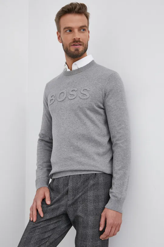 siva Pulover s dodatkom vune Boss Muški