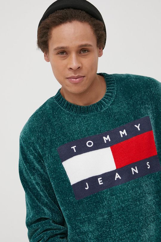 oceľová zelená Sveter Tommy Jeans