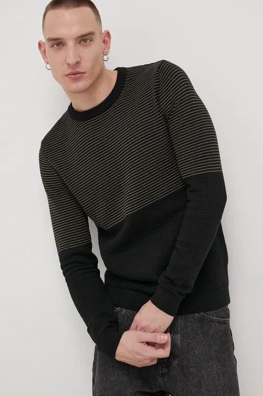 чёрный Хлопковый свитер Produkt by Jack & Jones Мужской