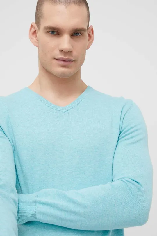 modrá Bavlnený sveter Tom Tailor Pánsky