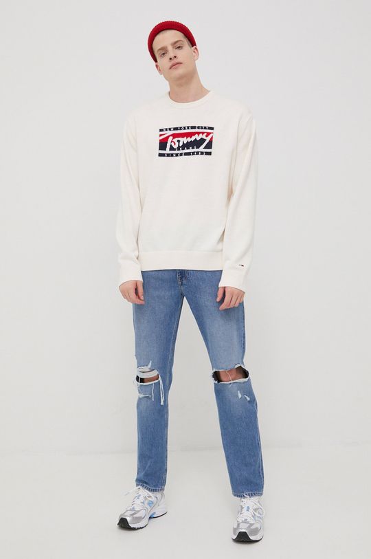 Tommy Jeans sweter DM0DM13045.PPYY kremowy