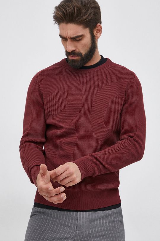 G-Star Raw Sweter bawełniany mahoniowy