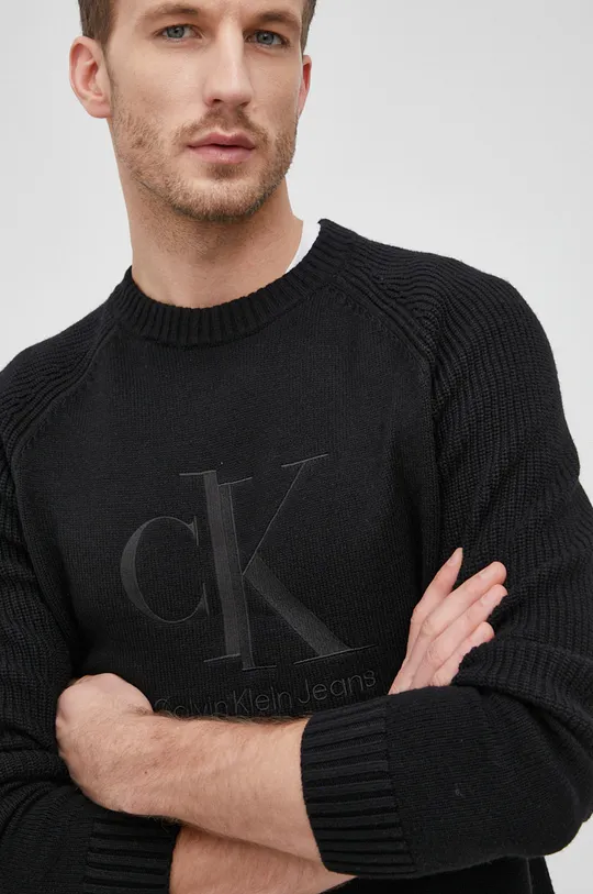 μαύρο Calvin Klein Jeans - Πουλόβερ με προσθήκη μαλλιού