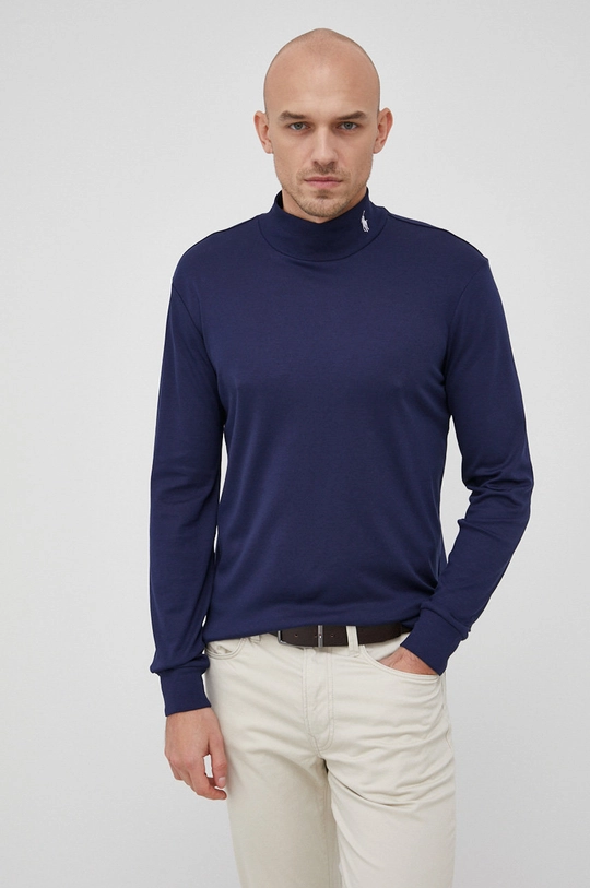 granatowy Polo Ralph Lauren Longsleeve bawełniany 710849518002