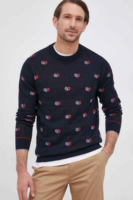 granatowy Scotch & Soda Sweter bawełniany Męski