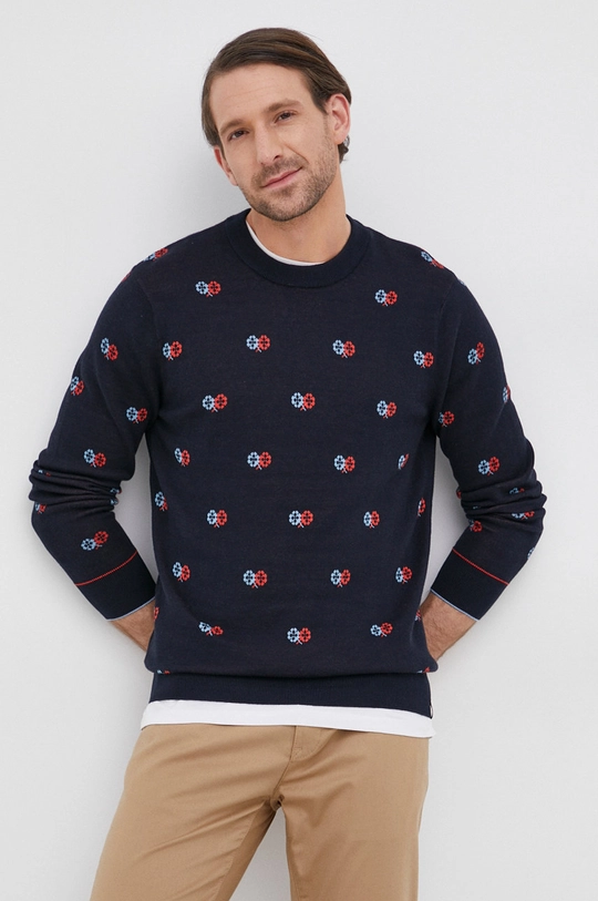 granatowy Scotch & Soda Sweter bawełniany