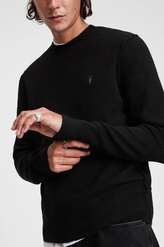 Вовняний светр AllSaints чорний