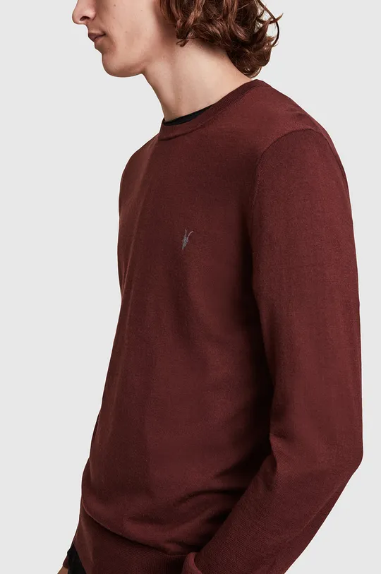 Μάλλινο πουλόβερ AllSaints μπορντό