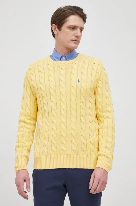 žltá Bavlnený sveter Polo Ralph Lauren Pánsky