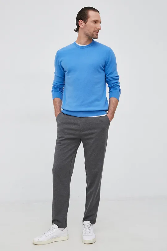 Vlnený sveter United Colors of Benetton modrá