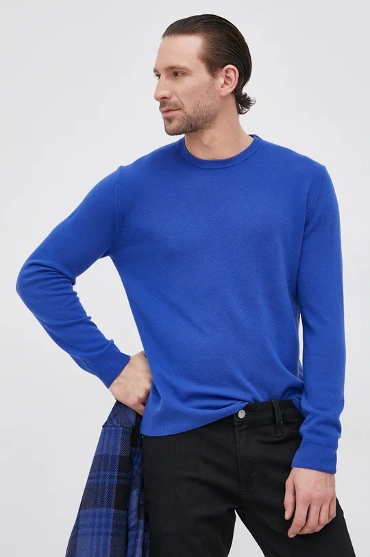 modrá Vlnený sveter United Colors of Benetton Pánsky
