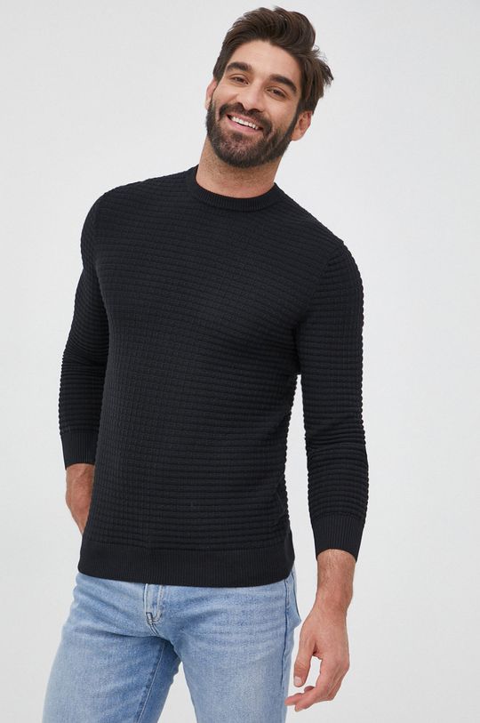 Sisley bombažni pulover črna