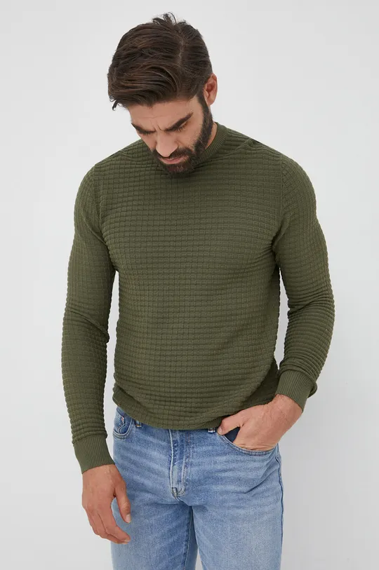 Βαμβακερό πουλόβερ Sisley πράσινο