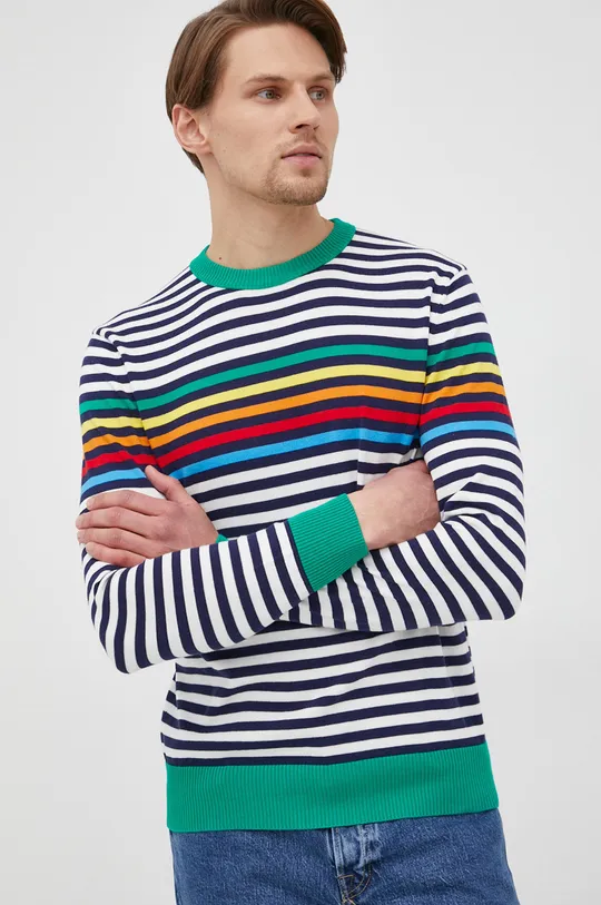 viacfarebná Bavlnený sveter United Colors of Benetton Pánsky