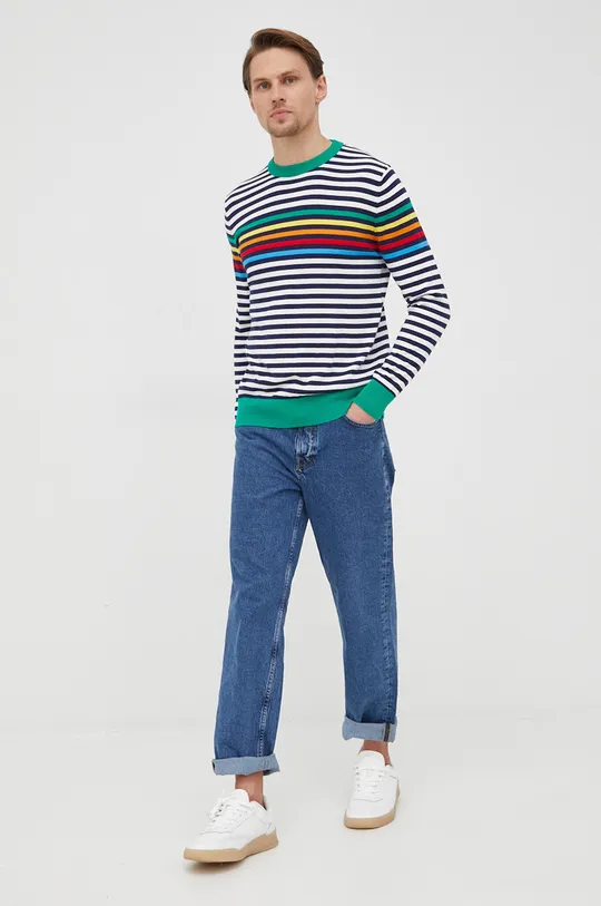 United Colors of Benetton sweter bawełniany multicolor