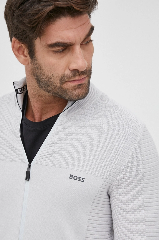 серый Хлопковый свитер BOSS Boss Athleisure