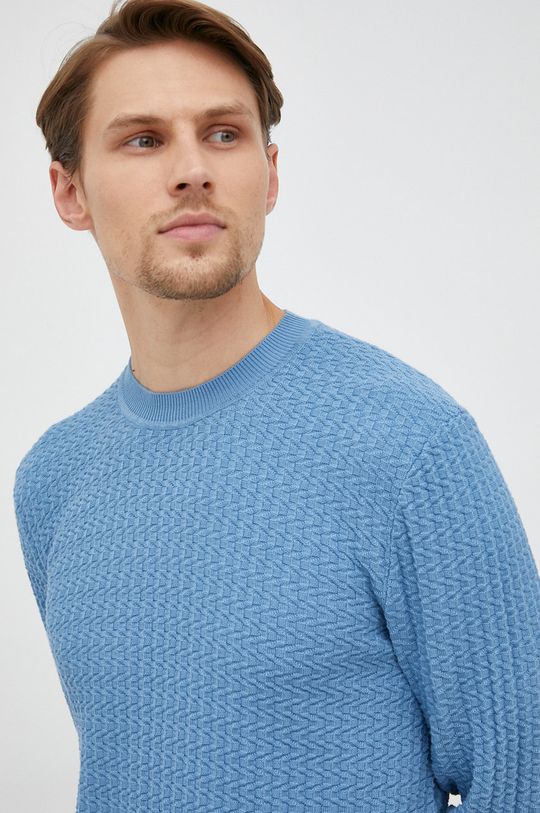 niebieski HUGO sweter bawełniany 50465207