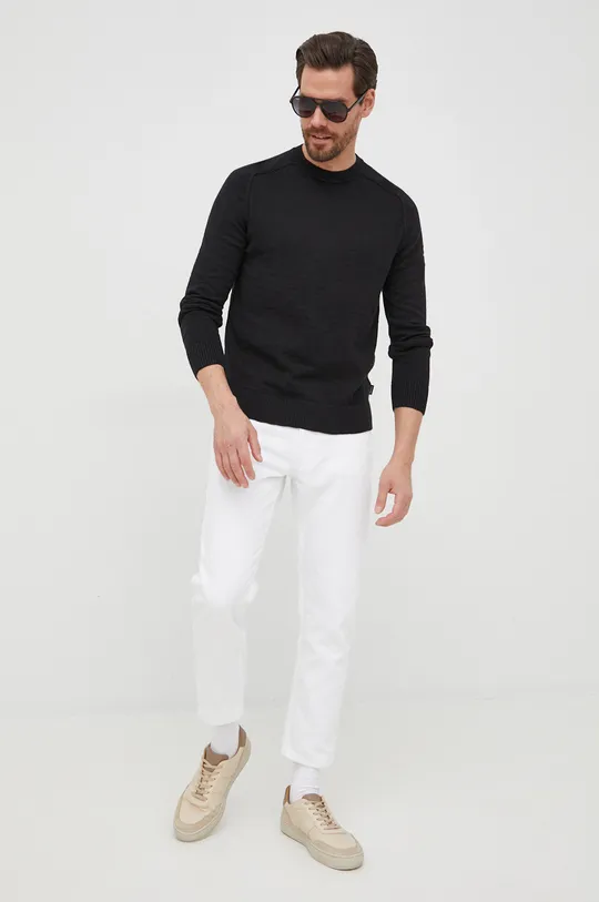 Βαμβακερό πουλόβερ Calvin Klein μαύρο