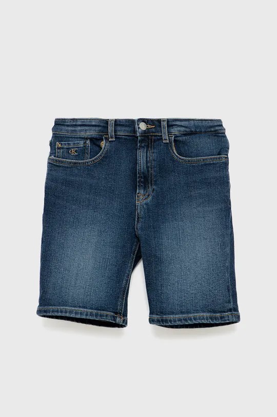 tmavomodrá Detské rifľové krátke nohavice Calvin Klein Jeans Chlapčenský
