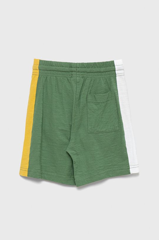 Dječje pamučne kratke hlače United Colors of Benetton prljavo zelena