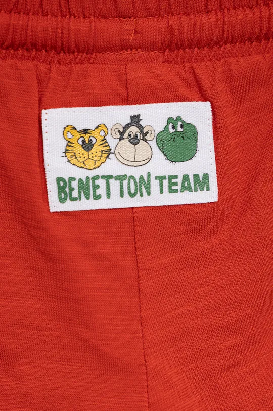 rdeča Otroške bombažne kratke hlače United Colors of Benetton