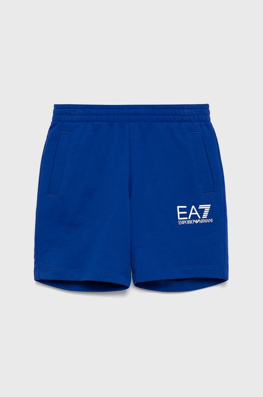 modrá Dětské bavlněné šortky EA7 Emporio Armani Chlapecký