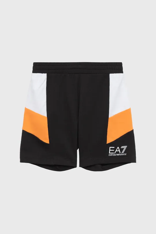 чёрный Детские хлопковые шорты EA7 Emporio Armani Для мальчиков