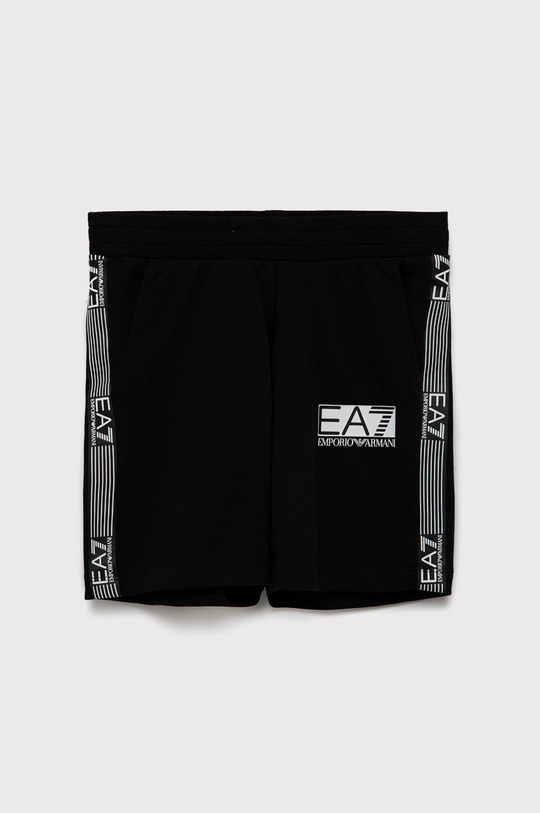 negru EA7 Emporio Armani pantaloni scurți din bumbac pentru copii De băieți