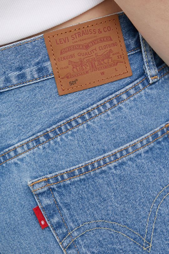 jasny niebieski Levi's szorty jeansowe bawełniane 501 Rolled