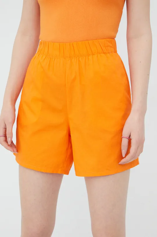 Bombažne kratke hlače Noisy May oranžna