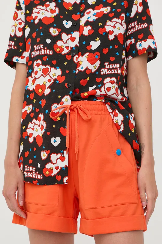 oranžna Bombažne kratke hlače Love Moschino Ženski