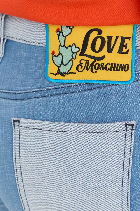 modrá Rifľové krátke nohavice Love Moschino