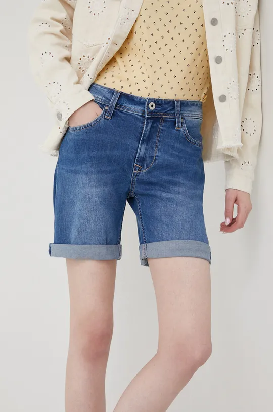 Kratke hlače iz jeansa Pepe Jeans Poppy mornarsko modra