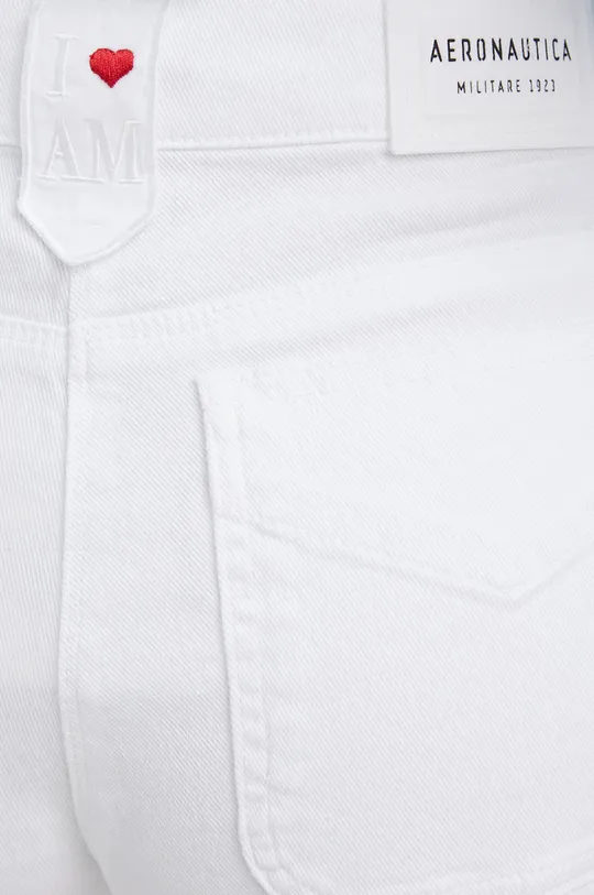 biały Aeronautica Militare szorty jeansowe