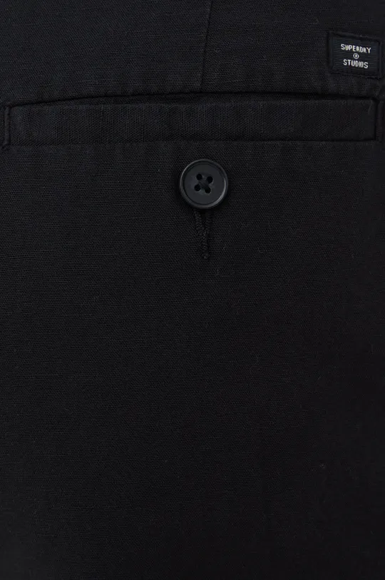 чёрный Льняные шорты Superdry