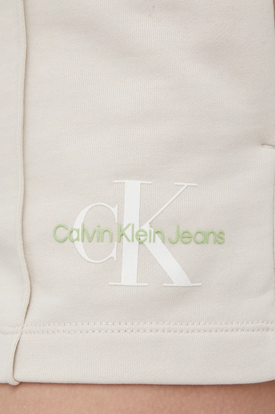 бежевый Хлопковые шорты Calvin Klein Jeans