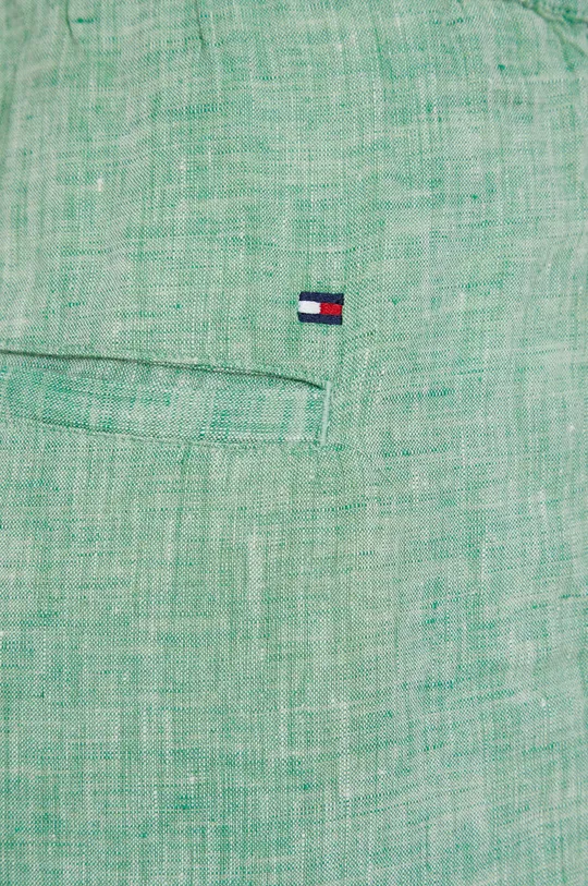 zelená Ľanové šortky Tommy Hilfiger